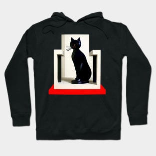 Mondrian Style Royal Cat Hoodie